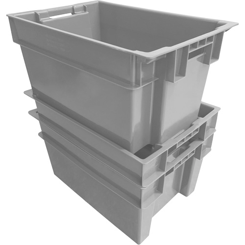 Stack & Nest Container, 16" W x 12" H x 24" D, Grey Action Paper