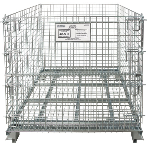 Collapsible Wire Container, 48" W x 40" D x 36" H, 4000 lbs. Capacity Action Paper