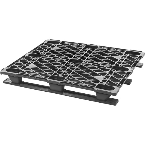 Stackable Plastic Pallet, 4-Way Entry, 48" L x 40" W x 5-3/5" H Action Paper
