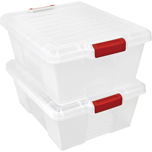 Plastic Latch Container, 15.875" W x 21" D x 7.75" H, Black Action Paper
