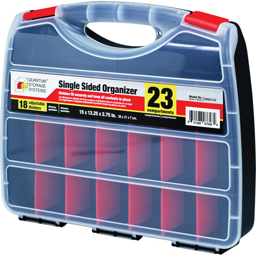 Plastic Compartment Box, 12-1/4" W x 15" D x 2-3/4" H, 23 Compartments Action Paper