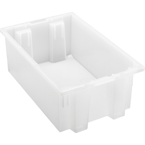 Heavy-Duty Stack & Nest Tote, 6" x 11" x 18", Clear Action Paper