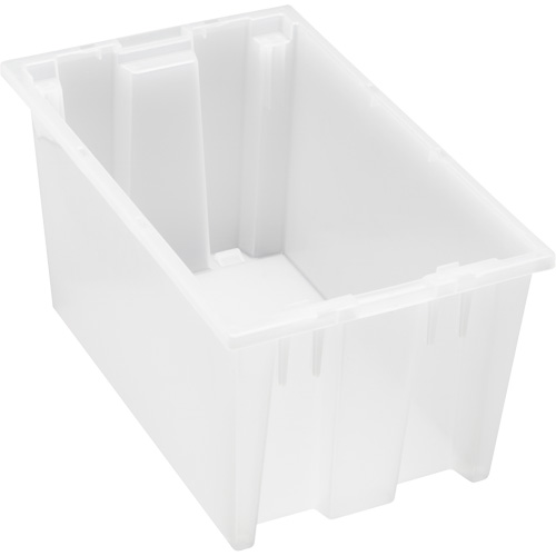 Heavy-Duty Stack & Nest Tote, 9" x 11" x 18", Clear Action Paper