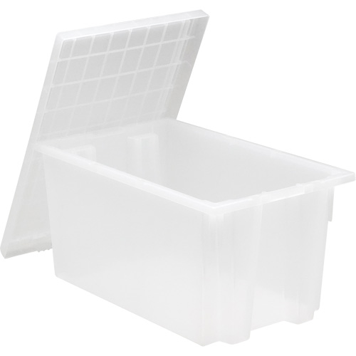 Heavy-Duty Stack & Nest Tote, 8" x 13.5" x 19.5", Clear Action Paper