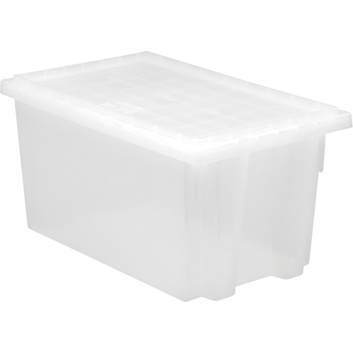 Heavy-Duty Stack & Nest Tote, 8" x 13.5" x 19.5", Clear Action Paper