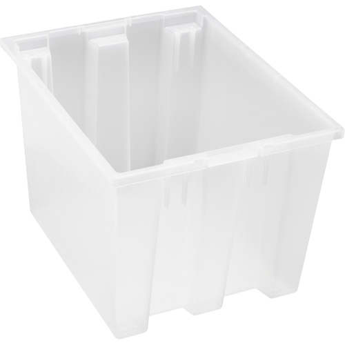 Heavy-Duty Stack & Nest Tote, 13" x 15.5" x 19.5", Clear Action Paper