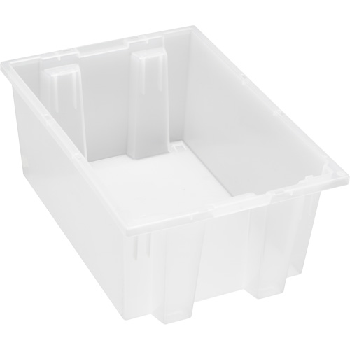 Heavy-Duty Stack & Nest Tote, 8" x 13.5" x 19.5", Clear Action Paper