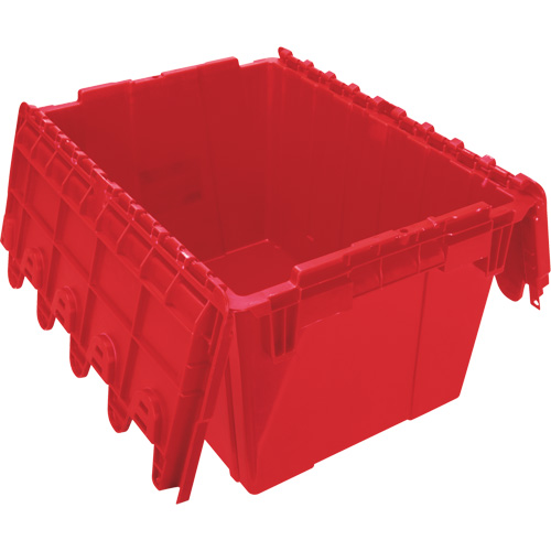 Flip Top Plastic Distribution Container, 21.65" x 15.5" x 12.5", Red Action Paper