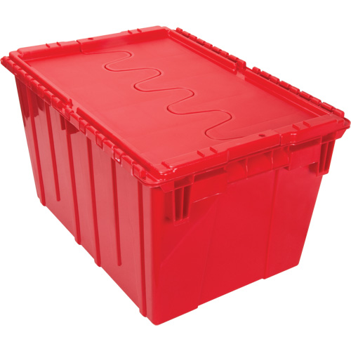 Flip Top Plastic Distribution Container, 21.65" x 15.5" x 12.5", Red Action Paper