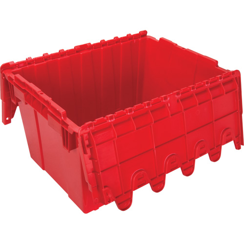 Flip Top Plastic Distribution Container, 21.65" x 15.5" x 12.5", Red Action Paper