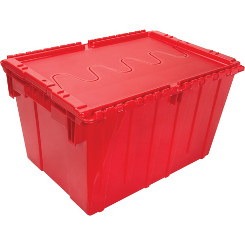 Flip Top Plastic Distribution Container, 21.65" x 15.5" x 12.5", Red Action Paper