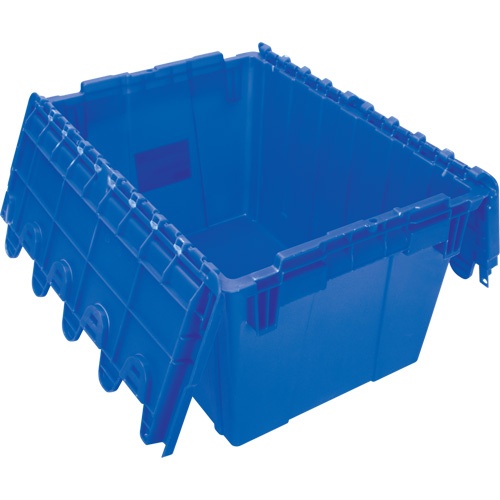 Flip Top Plastic Distribution Container, 21.65" x 15.5" x 12.5", Blue Action Paper