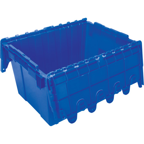 Flip Top Plastic Distribution Container, 21.65" x 15.5" x 12.5", Blue Action Paper