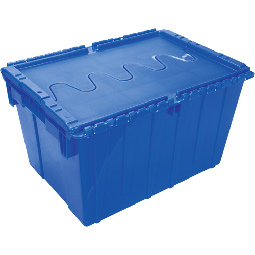 Flip Top Plastic Distribution Container, 21.65" x 15.5" x 12.5", Blue Action Paper