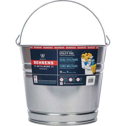 Seau, Acier galvanis&eacute;, 9 L Action Paper
