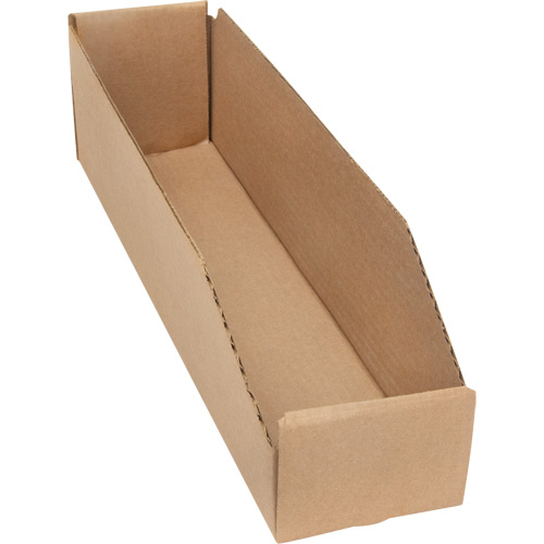 Boîtes profondes en carton ondul&eacute;, 3-3/4" la x 17-1/4" p x 4-1/2" h, Beige Action Paper