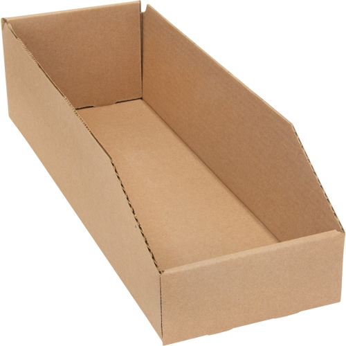 Deep Corrugated Parts Bins, 5-3/4" W x 17-1/4" D x 4-1/2" H, Beige Action Paper