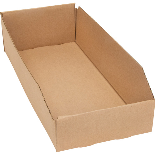 Deep Corrugated Parts Bins, 7-3/4" W x 17-1/4" D x 4-1/2" H, Beige Action Paper