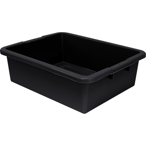 All-Purpose Ribbed-Bottom Storage Tub, 7" H x 17" D x 22" L, Plastic, Black Action Paper