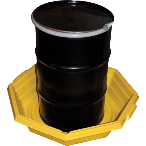Drums-up Trays, 37.5" L x 37.5" W x 7.5" H, 20 US gal. Spill Capacity Action Paper
