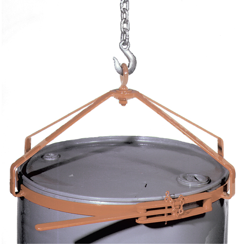 Manual Vertical Drum Lifter, 55 US gal. (45 Imperial Gal.), 700 lbs./317 kg. Cap. Action Paper