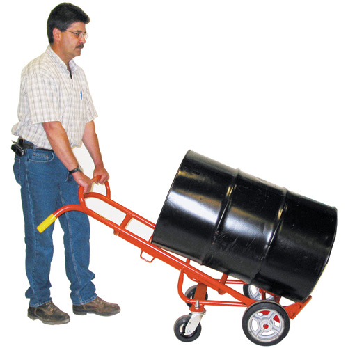 Diable &agrave; Barils Ergonomique A/Roulettes Pivotantes, Fabriqu&eacute; en Acier, 55 - 85 gal. US (45 - 70 gal. imp.) Action Paper
