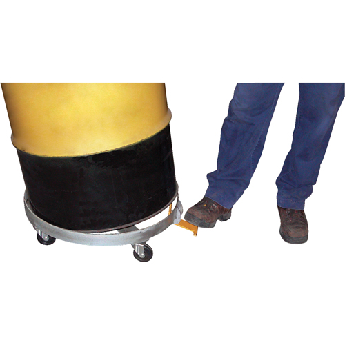 Tilting Drum Dollies, Steel, 1200 lbs. Capacity, 23-1/2" Diameter, Cast Iron Casters Action Paper