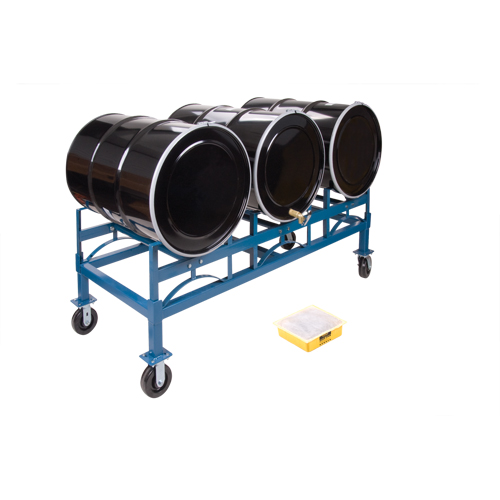 Drum Stacking Rack, 3 Drums, 2400 lbs. Capacity, 71-1/2" W x 30" D x 12-1/2" H Action Paper