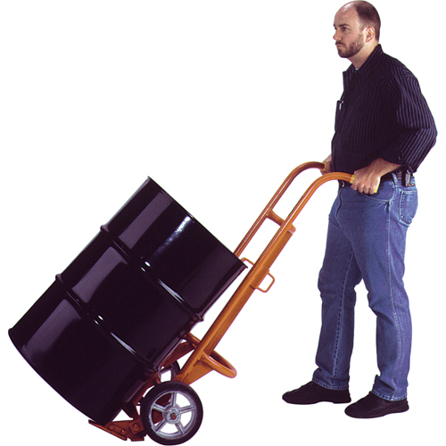 Chariots ergonomiques pour baril, Fabriqu&eacute; en Acier, 55 - 85 gal. US (45 - 70 gal. imp.) Action Paper