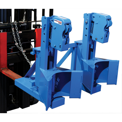 Manipulateur de barils MORSPEED 1500 pour chariot &eacute;l&eacute;vateur, Pour 55 gal. US (45 gal. imp.) Action Paper