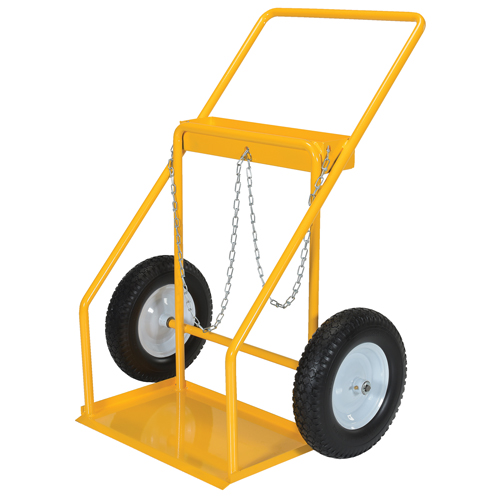 Chariot pour bouteille de gaz, Roues Caoutchouc, Base de 22" la x 14-1/8" lo, 250 lb Action Paper