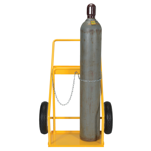 Chariot pour bouteille de gaz, Roues Caoutchouc, Base de 22" la x 14-1/8" lo, 250 lb Action Paper