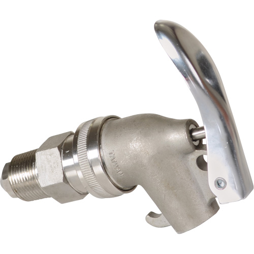 Manual Drum Faucet, Stainless Steel, 3/4" NPT Action Paper