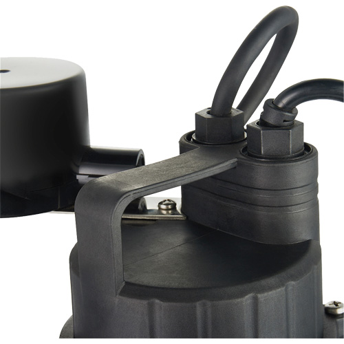 Thermoplastic Submersible Sump Pump, 2560 GPH, 115 V, 4.6 A, 1/3 HP Action Paper