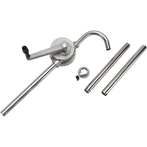 Rotary Type Drum Pump, Stainless Steel, Fits 55 Gal., 12 oz./Stroke Action Paper