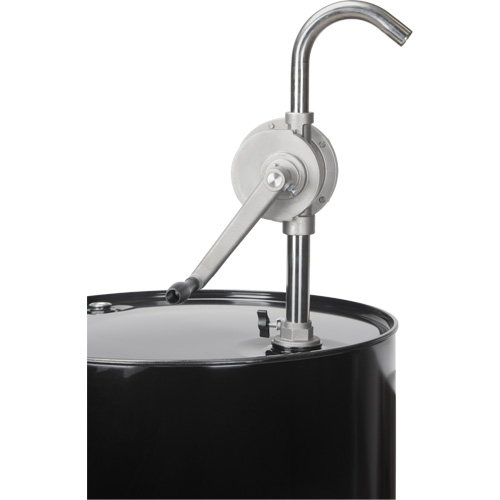 Rotary Type Drum Pump, Stainless Steel, Fits 55 Gal., 12 oz./Stroke Action Paper