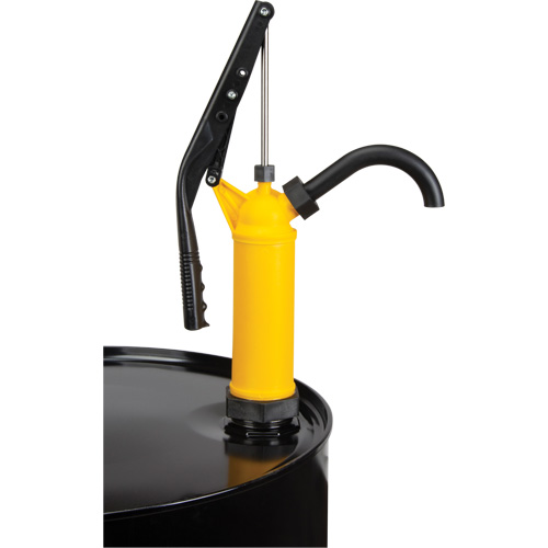 Pompe &agrave; baril de type levier, Polypropyl&egrave;ne, 14 oz/course, Pour barils de 5-55 gal. Action Paper