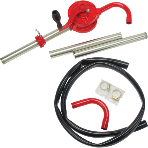 Rotary Type Drum Pump, Cast Iron/Steel, Fits 30-55 Gal., 8 oz./Stroke Action Paper