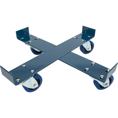 Drum Dolly, Steel, 1400 lbs. Capacity, 24" Diameter, Blue Elastic Casters Action Paper