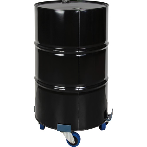 Drum Dolly, Steel, 1400 lbs. Capacity, 24" Diameter, Blue Elastic Casters Action Paper
