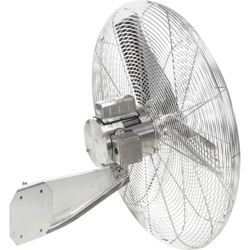 Stainless Steel Food Service Washdown Air Circulating Fans, Industrial, 1 Speed, 20" Diameter Action Paper