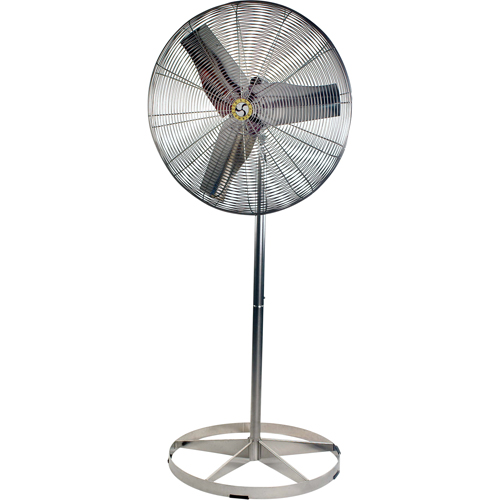Stainless Steel Food Service Washdown Air Circulating Fans, Industrial, 1 Speed, 20" Diameter Action Paper