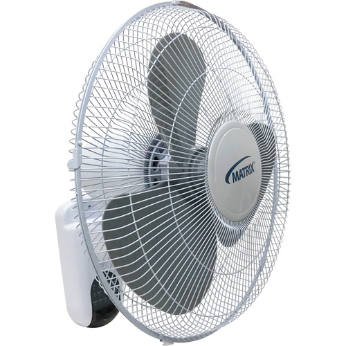 Wall Mount Oscillating Fan, Commercial, 3 Speed, 16" Diameter Action Paper