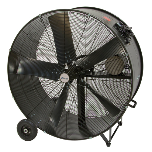 Heavy-Duty Fixed Belt Drive Drum Fan, Industrial, 2 Speed, 42" Diameter Action Paper