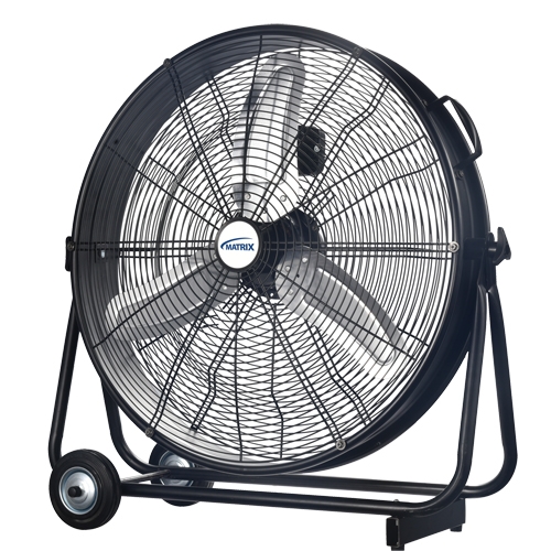 Light Industrial Direct-Drive Slim Drum Fan, 3 Speed, 24" Diameter Action Paper