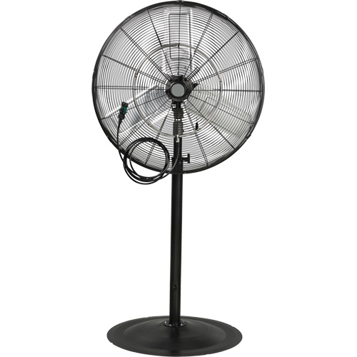 Waterproof Motor Misting & Oscillating Pedestal Fan, Heavy-Duty, 3 Speed, 30" Diameter Action Paper