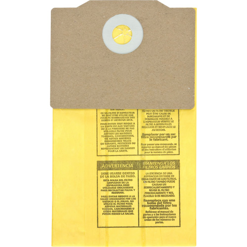 Authentiques sacs filtrants pour aspirateur dorsal, 1,75 gal. US Action Paper