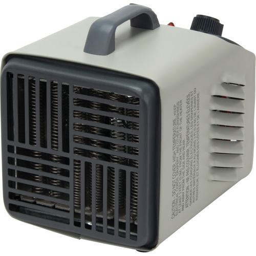 Personal Metal Shop Heater with Thermostat, Fan, Electric Action Paper