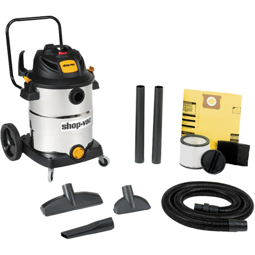 Stainless Steel Wet/Dry Shop Vacuum, 120 V, 16 gal. Capacity Action Paper