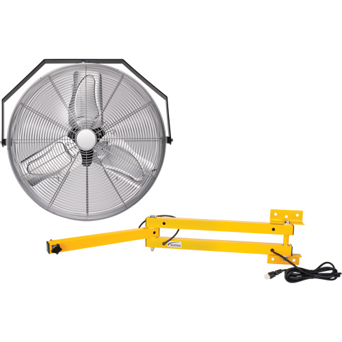 Trousse de ventilateur pour poste de travail industriel avec bras double verrouillable, Industriel, 3 vitesses, Diam&egrave;tre de 24" Action Paper